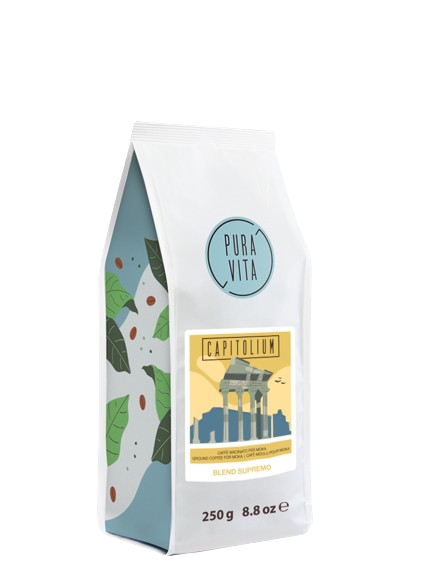 Pura Vita Capitolium roasted ground coffee 250grm