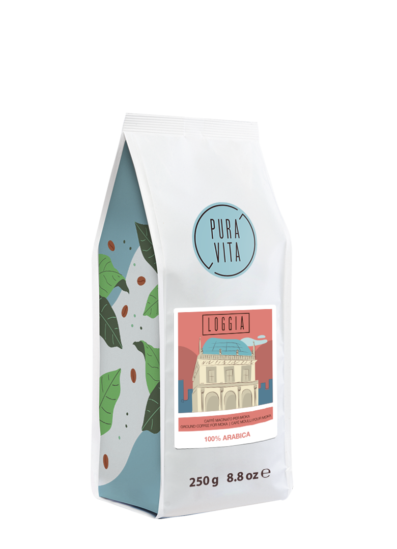 Pura Vita Loggia roasted ground coffee 250grm