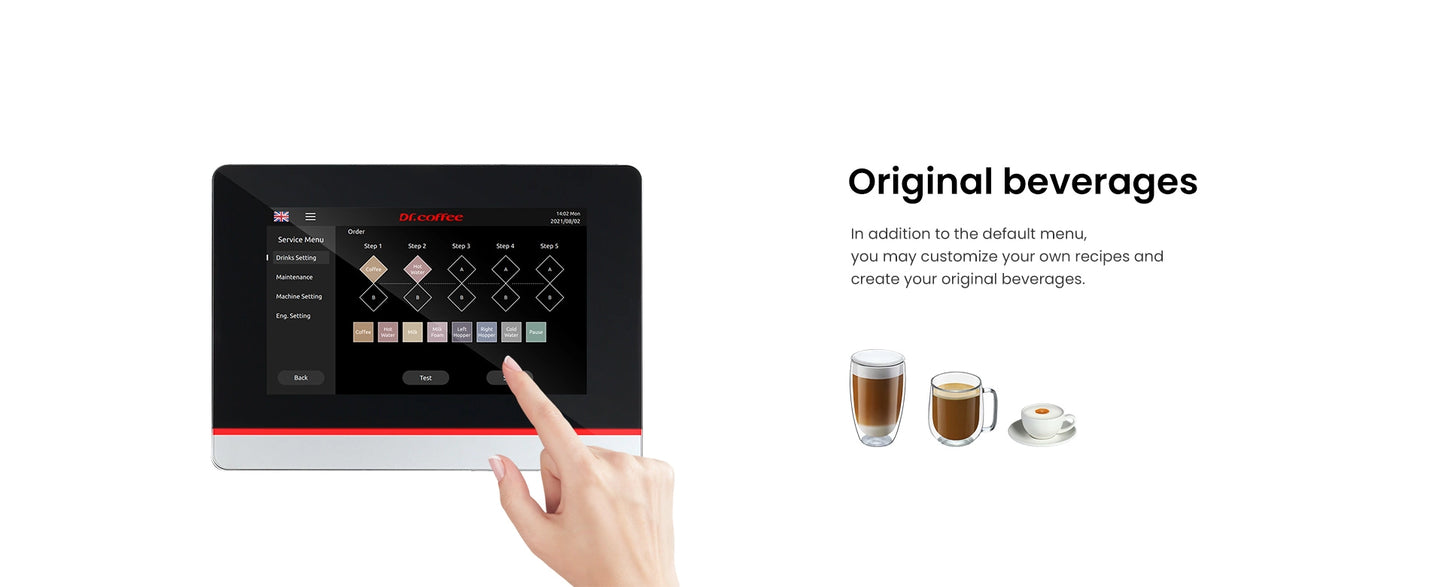 DR. Kaffee-Kaffeebar / Office 100 mit Teewasserauslauf rechts