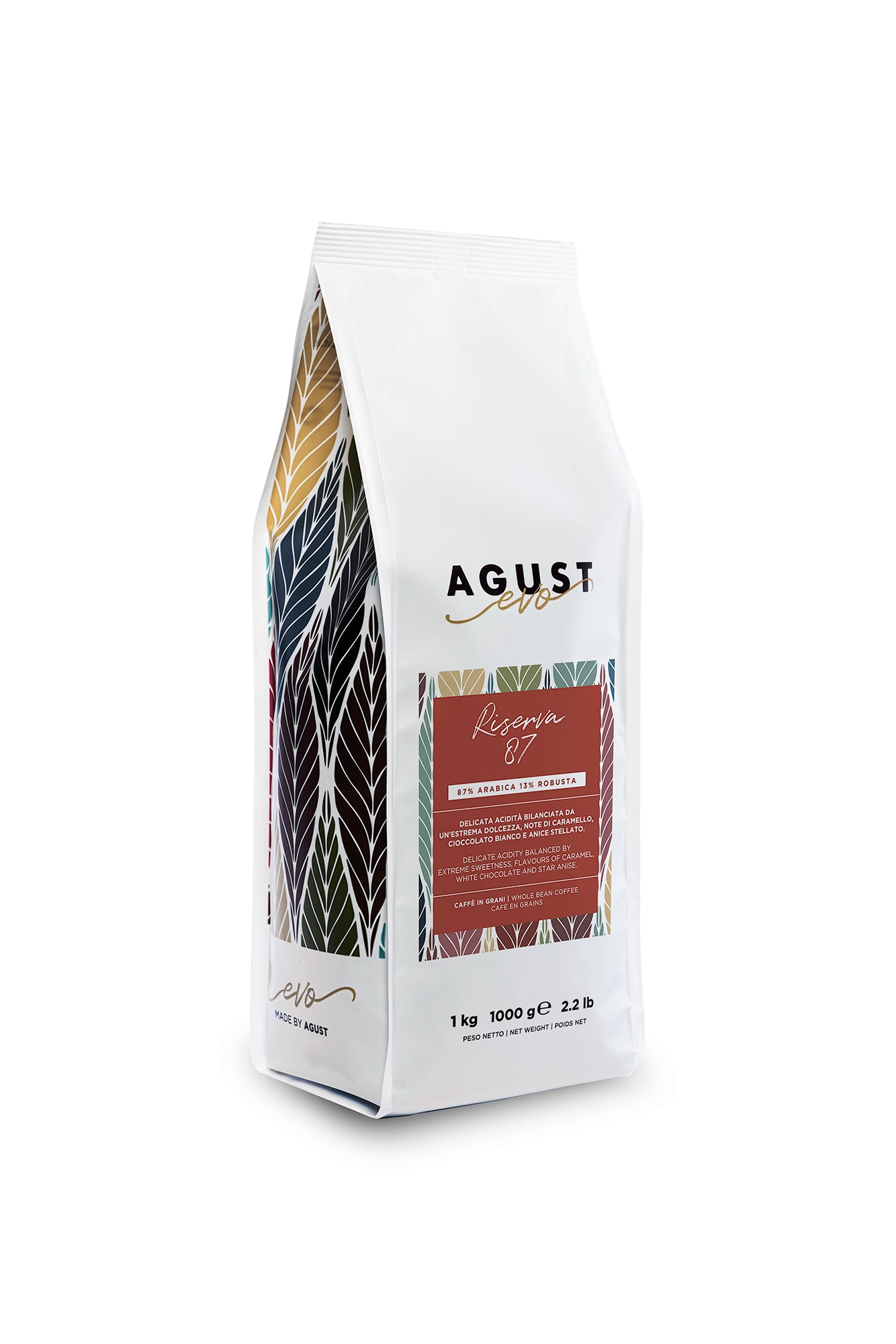 Caffè Agust Riserva 87 geröstete Bio-Kaffeebohnen 