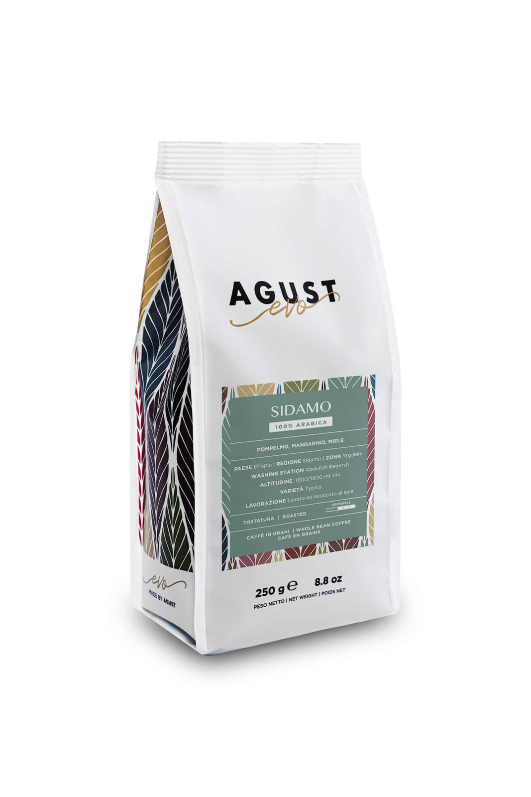 Caffè Agust Etiopia Sidamo gerösteter gemahlener Bio-Kaffee 250grn -geeignet für Moka-Kanne-