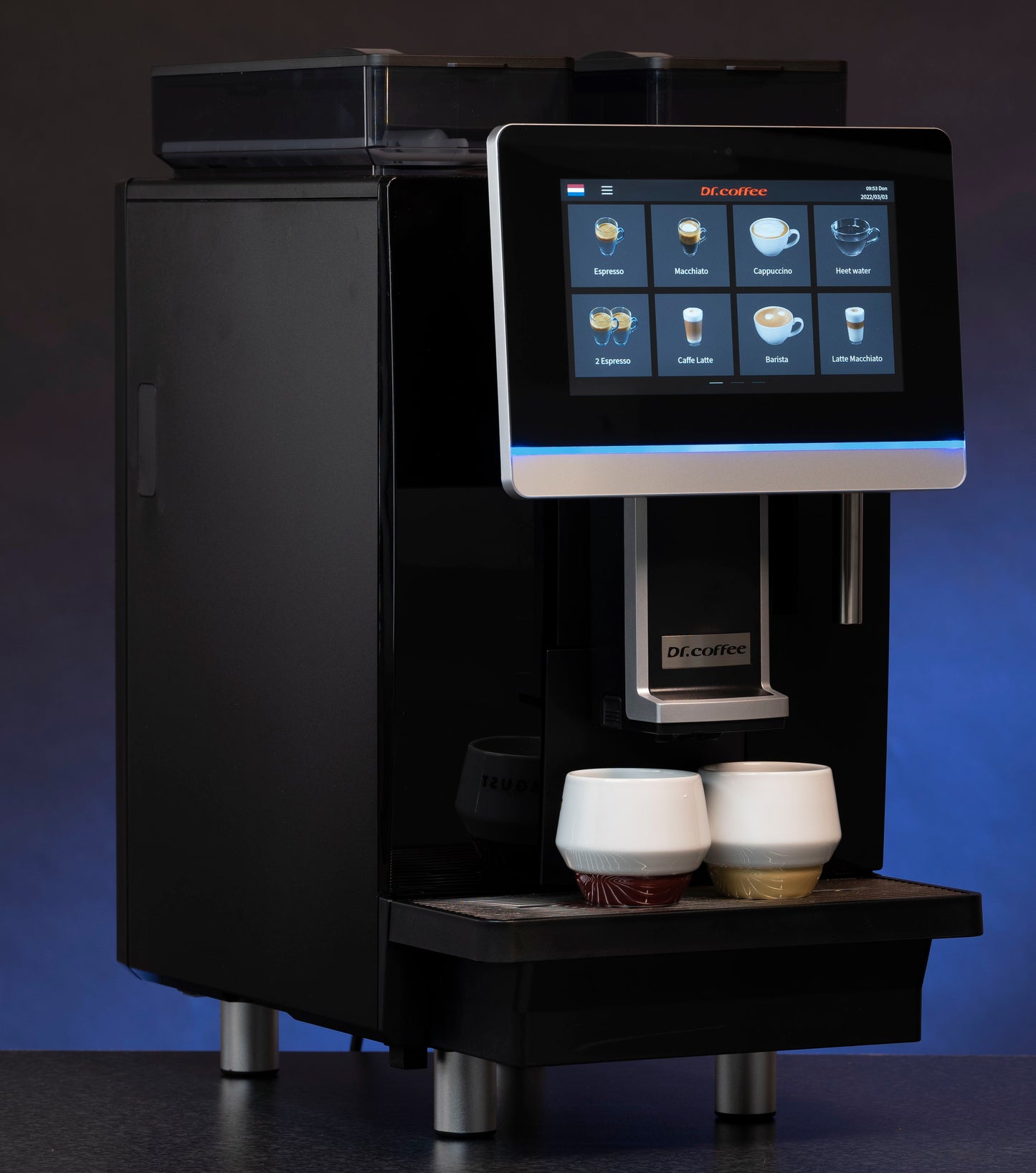 Dr. Coffee coffeebar / Office 100 met thee water uitloop rechts